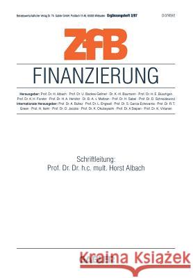 Finanzierung Horst Albach 9783409139533