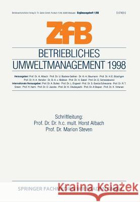 Betriebliches Umweltmanagement 1998 Horst Albach Marion Steven 9783409139564