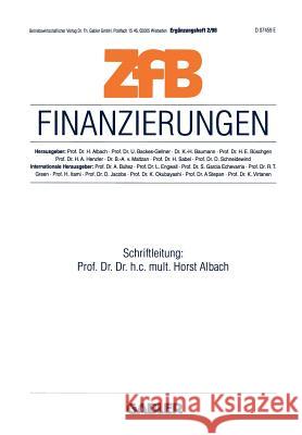 Finanzierungen Horst Albach 9783409139571 Gabler Verlag