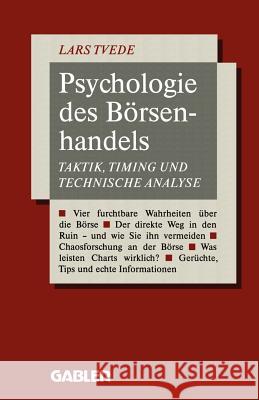 Psychologie Des Börsenhandels: Taktik, Timing Und Technische Analyse Tvede, Lars 9783409147491 Gabler Verlag