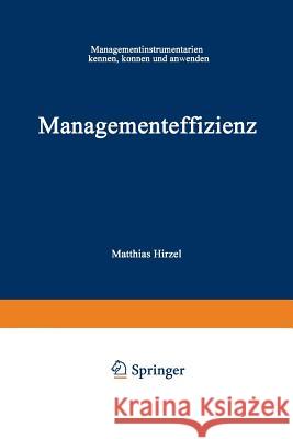 Managementeffizienz: Managementinstrumentarium Kennen, Können Und Anwenden Hirzel, Matthias 9783409196185 Gabler Verlag