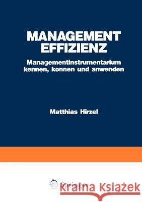 Management Effizienz: Managementinstrumentarium Kennen, Können Und Anwenden Hirzel, Matthias 9783409296182 Gabler Verlag