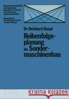 Reihenfolgeplanung Im Sondermaschinenbau Reinhard Haupt 9783409343640 Gabler Verlag