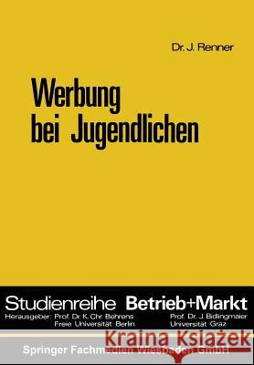 Werbung Bei Jugendlichen Johannes Renner 9783409364225 Gabler Verlag