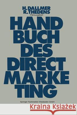Handbuch Des Direct-Marketing Dallmer, Heinz 9783409366953 Gabler Verlag