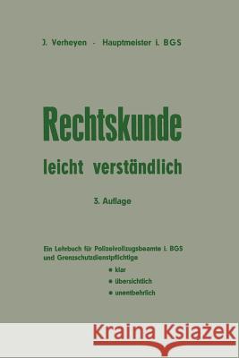 Rechtskunde -- Leicht Verständlich Verheyen, Josef 9783409740074