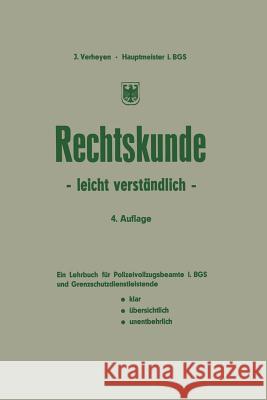 Rechtskunde -- Leicht Verständlich Verheyen, Josef 9783409740111