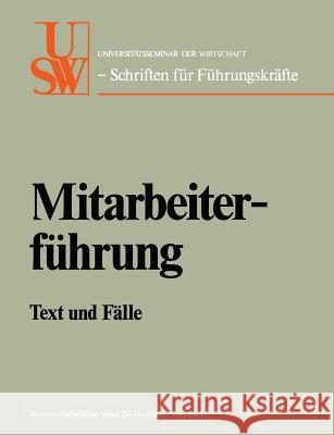 Mitarbeiterführung: Text Und Fälle Albach, Horst 9783409873918