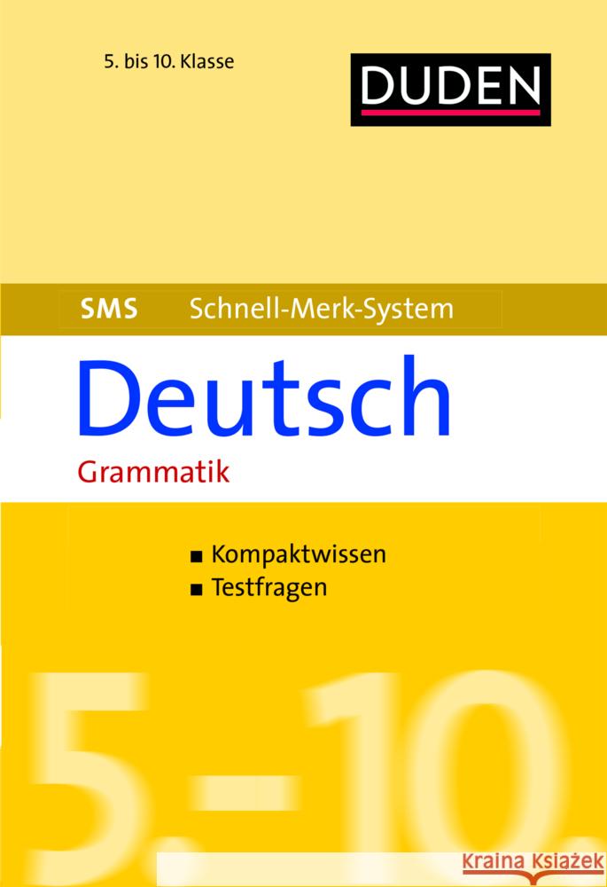 SMS Deutsch - Grammatik 5.-10. Klasse Hock, Birgit 9783411720262