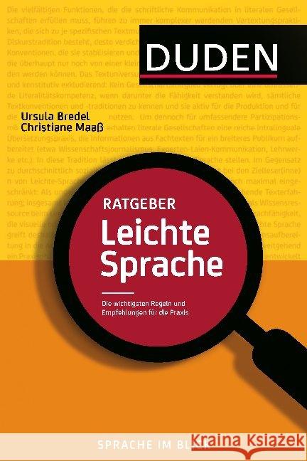 Ratgeber Leichte Sprache : Die wichtigsten Regeln und Empfehlungen für die Praxis Bredel, Ursula; Maaß, Christiane 9783411756186 Duden