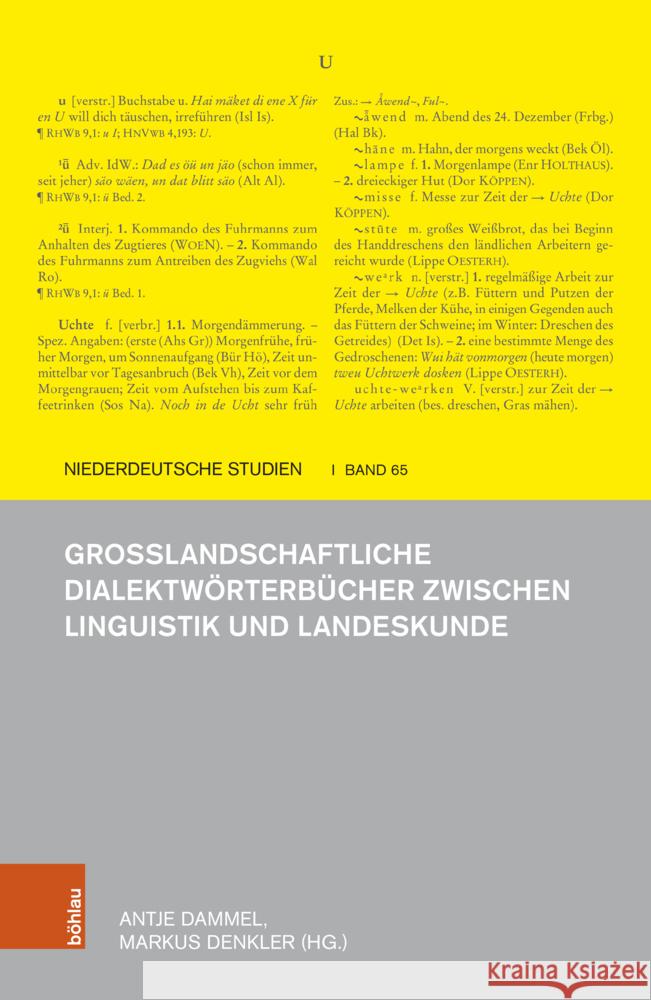 Grosslandschaftliche Dialektworterbucher Zwischen Linguistik Und Landeskunde Antje Dammel Markus Denkler 9783412529932
