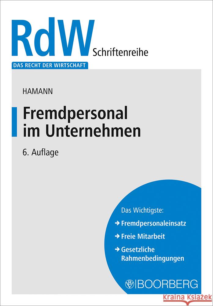 Fremdpersonal im Unternehmen Hamann, Wolfgang 9783415074248