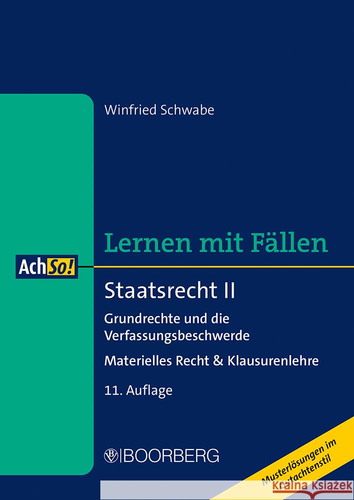 Staatsrecht II Schwabe, Winfried 9783415077287