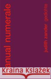 manual numerale : Gedichte Zander, Judith 9783423260046 DTV
