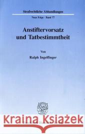 Anstiftervorsatz Und Tatbestimmtheit Ingelfinger, Ralph 9783428074372 Duncker & Humblot
