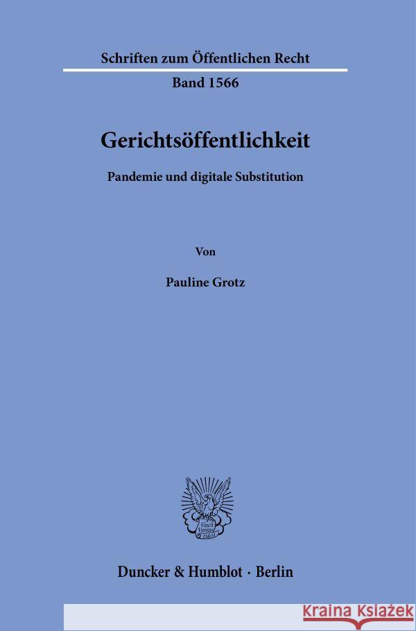 Gerichtsöffentlichkeit Grotz, Pauline 9783428194322