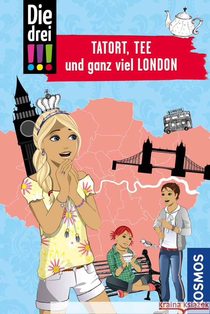 Die drei !!!, Tatort, Tee und ganz viel London : Mit Stadtplan und einem nützlichen Sprachführer Erlhoff, Kari 9783440165300