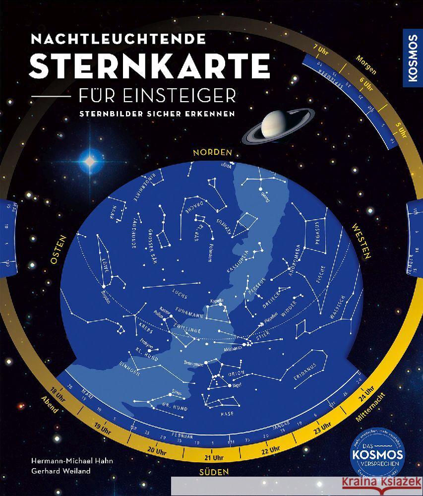 Nachtleuchtende Sternkarte für Einsteiger Hahn, Hermann-Michael, Weiland, Gerhard 9783440177013 Kosmos (Franckh-Kosmos)