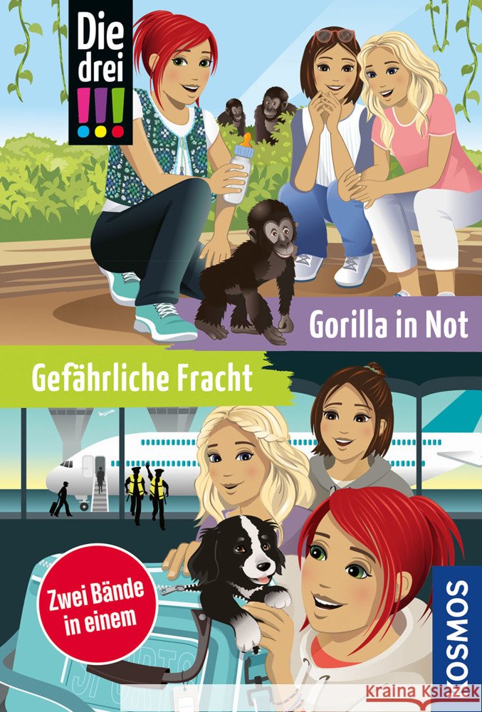Die drei !!!, Gefährliche Fracht / Gorilla in Not (Doppelband) Heger, Ann-Katrin, Wich, Henriette 9783440184653 Kosmos (Franckh-Kosmos)