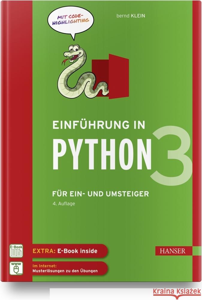 Einführung in Python 3 Klein, Bernd 9783446463790 Hanser Fachbuchverlag