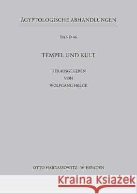 Tempel Und Kult Helck, Wolfgang 9783447026932 Harrassowitz