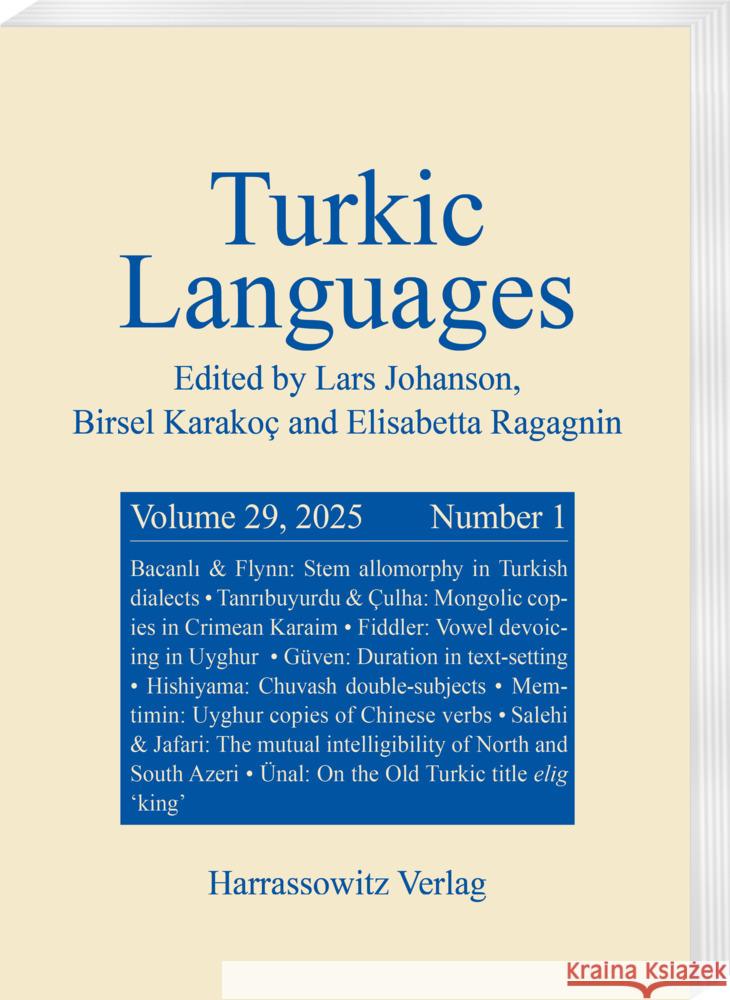 Turkic Languages 29 (2025) 1  9783447184724 Harrassowitz