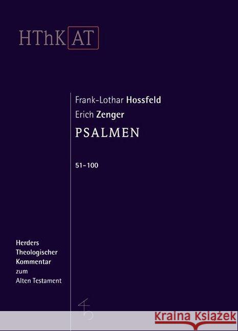 Psalmen 51-100 Hossfeld, Frank-Lothar Zenger, Erich Zenger, Erich 9783451268267
