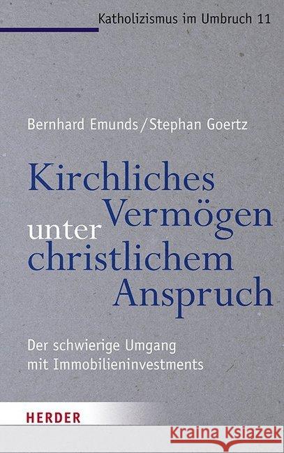 Kirchliches Vermogen Unter Christlichem Anspruch Goertz, Stephan 9783451385100 Verlag Herder