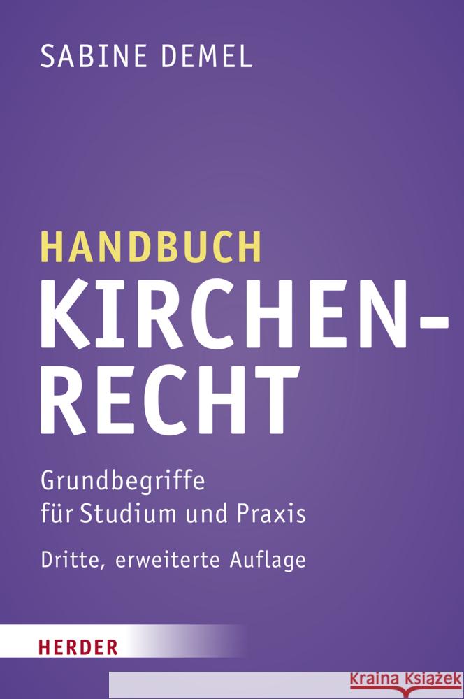 Handbuch Kirchenrecht Demel, Sabine 9783451393891