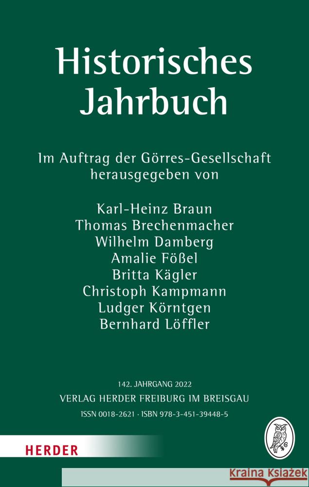 Historisches Jahrbuch  9783451394485 Herder, Freiburg