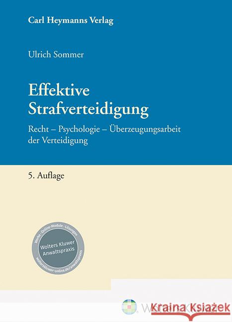 Effektive Strafverteidigung Sommer, Ulrich 9783452301307