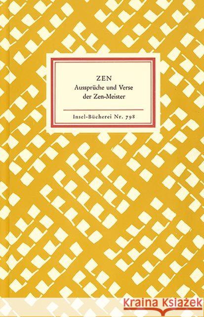 Zen : Aussprüche und Verse der Zen-Meister Weber-Schäfer, Peter   9783458087984