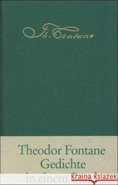 Gedichte in einem Band Fontane, Theodor Drude, Otto  9783458169024 Insel, Frankfurt