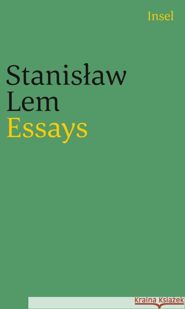 Essays Lem, Stanislaw 9783458243052