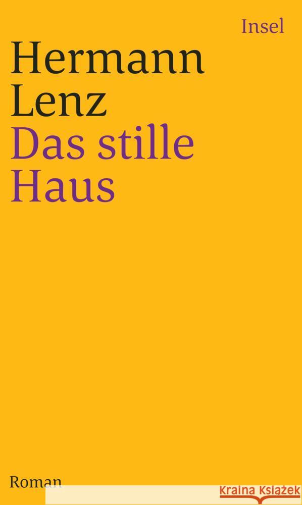 Das stille Haus Lenz, Hermann 9783458243687