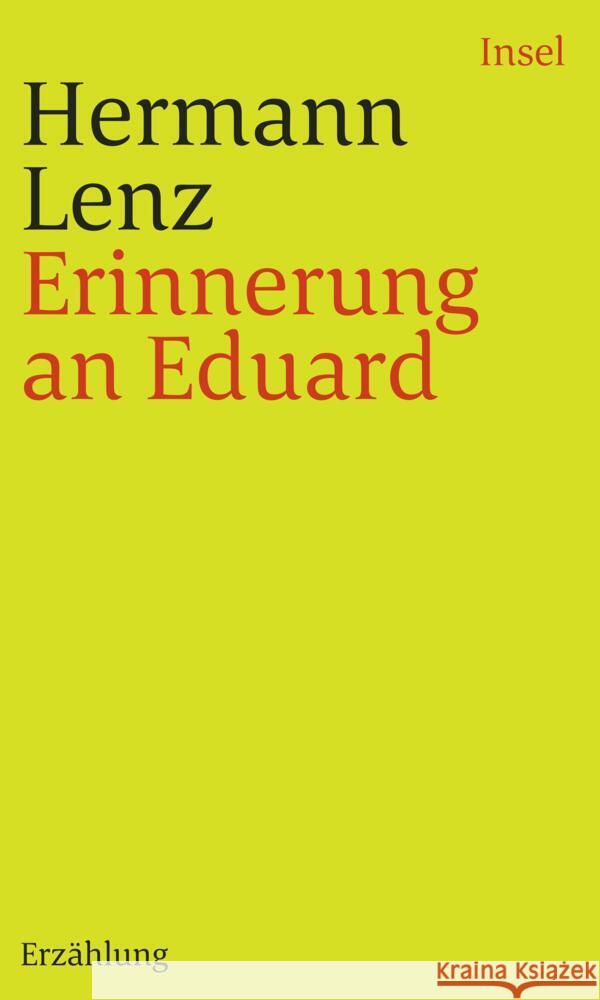 Erinnerung an Eduard Lenz, Hermann 9783458243694 Insel Verlag