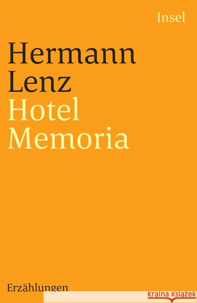 Hotel Memoria Lenz, Hermann 9783458243724