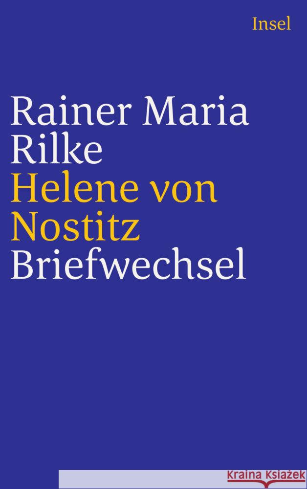 Briefwechsel Rilke, Rainer Maria, Nostitz, Helene von 9783458244318 Insel Verlag
