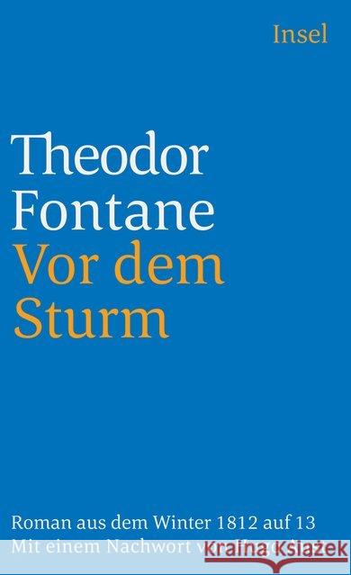 Vor dem Sturm : Roman aus d. Winter 1812/13. Nachw. v. Hugo Aust Fontane, Theodor 9783458322832 Insel Verlag