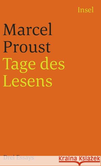 Tage des Lesens Proust, Marcel 9783458344186 Insel Verlag