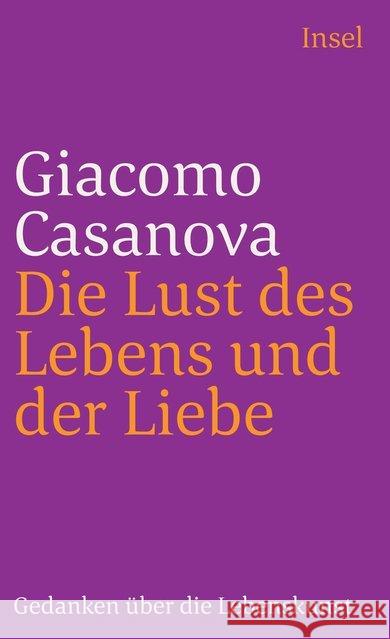 Die Lust des Lebens und der Liebe Casanova, Giacomo 9783458345077