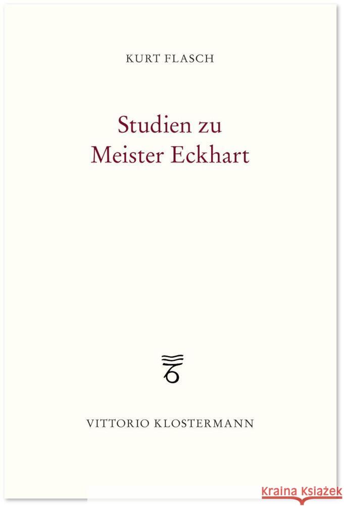 Studien Zu Meister Eckhart Kurt Flasch 9783465033400
