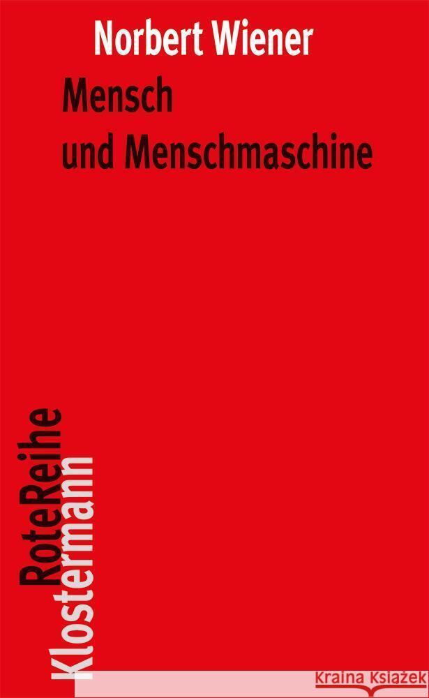 Mensch Und Menschmaschine Wiener, Norbert 9783465045991