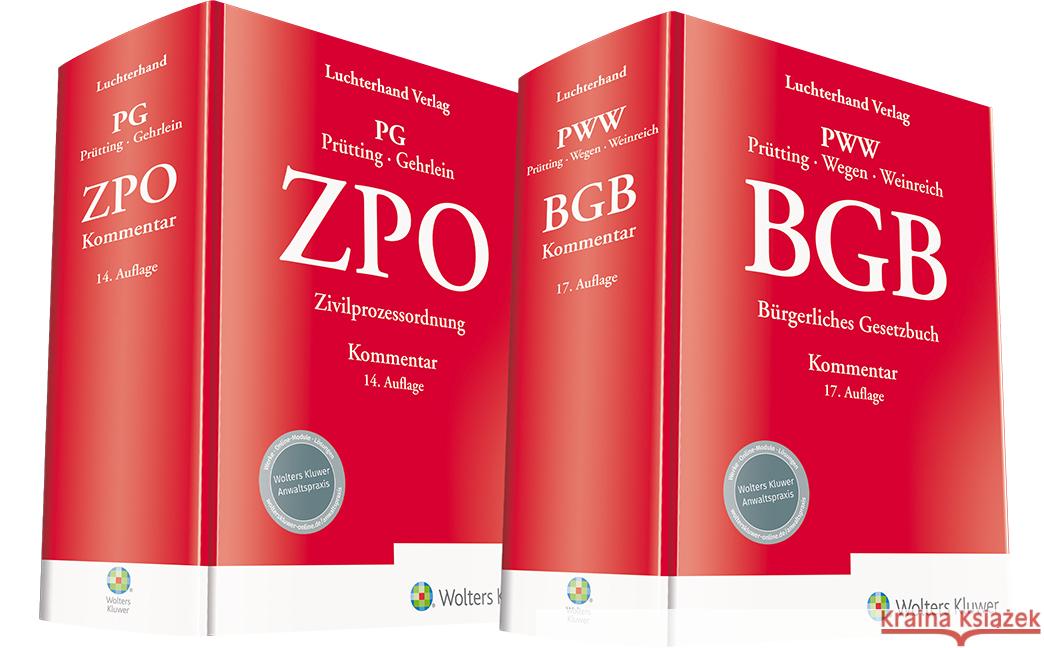 Bundle BGB Kommentar 17. Auflage und ZPO Kommentar 14. Auflage Weinreich, Gerd, Gehrlein, Markus 9783472097495 Luchterhand