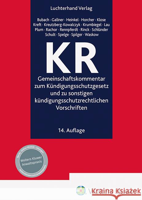 KR - Kommentar Bubach, Bettina, Plum, Martin, Rachor, Stephanie 9783472098348