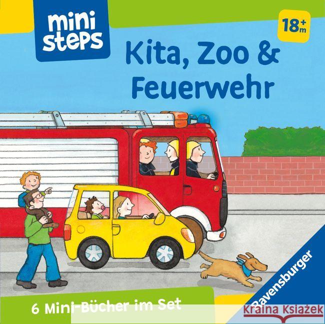 ministeps: Mein erster Bücher-Würfel: Kita, Zoo und Feuerwehr (Bücher-Set) Milk,  Ina 9783473302840 Ravensburger Verlag