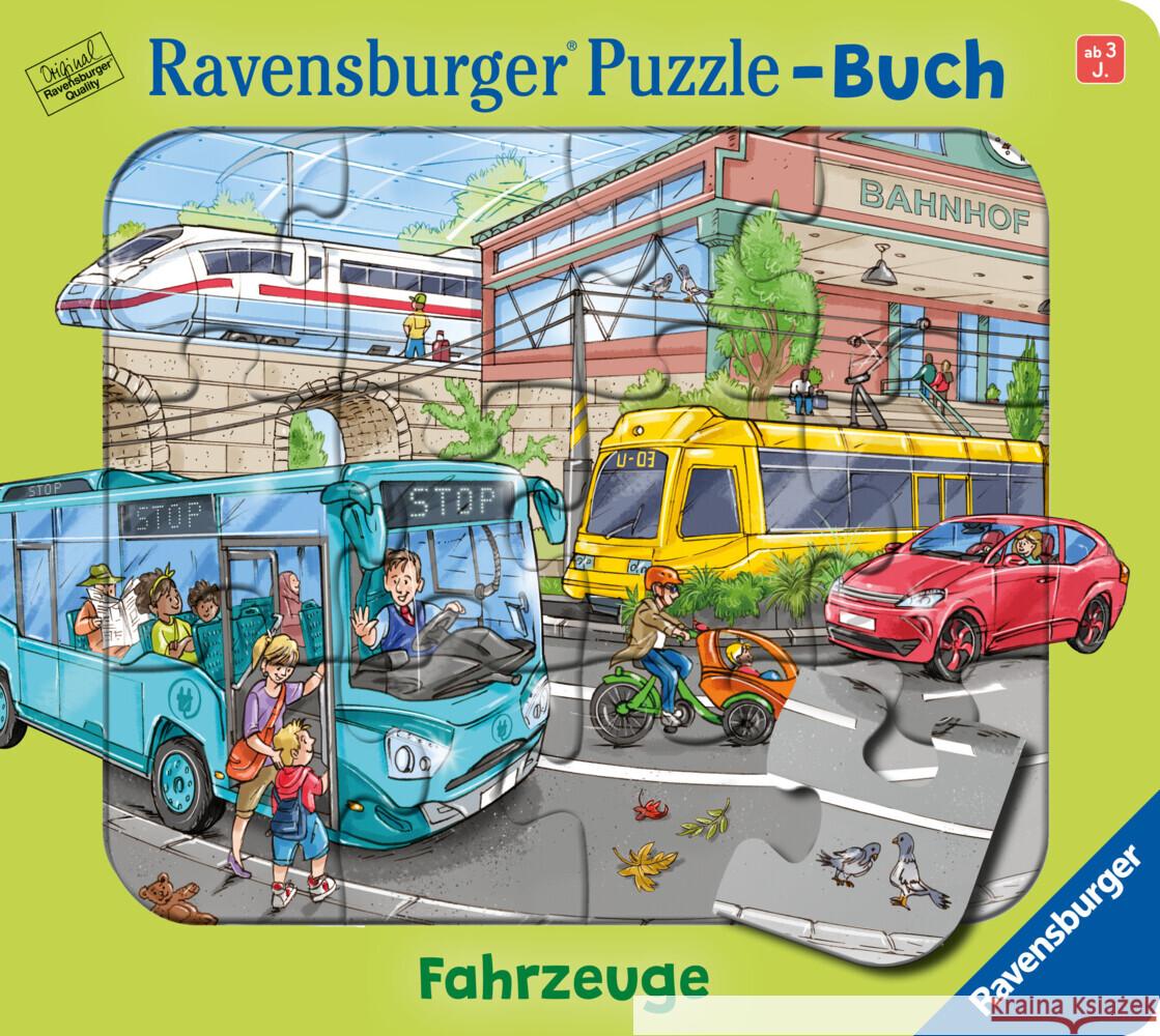 Ravensburger Puzzle-Buch: Fahrzeuge - Kinderbuch ab 3 Jahren, Puzzle mit 12 Teilen, Spielbuch, Wimmelbuch, Pappbilderbuch Korda, Steffi 9783473420780