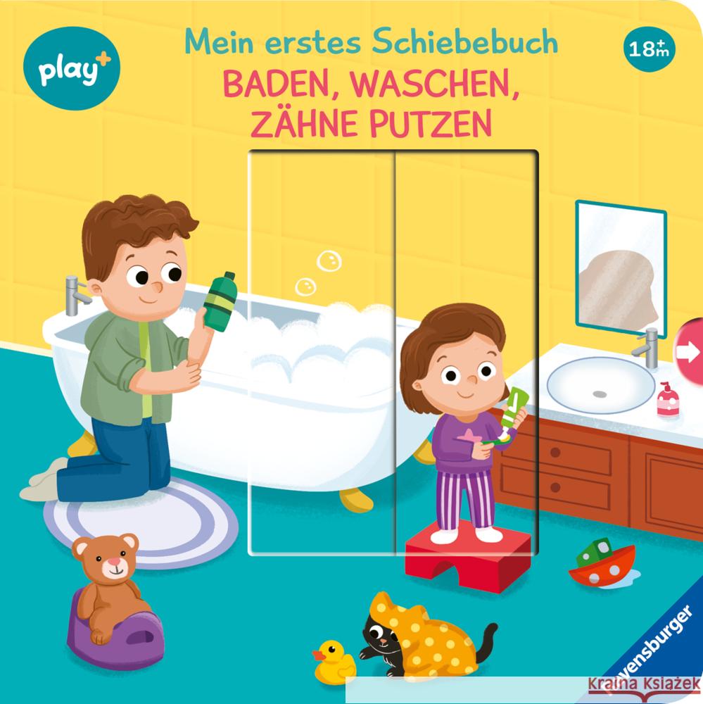 Play+ Mein erstes Schiebebuch Baden, waschen, Zähne putzen - ab 18 Monate Höck, Maria 9783473456390