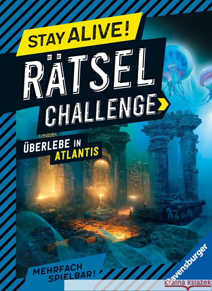 Ravensburger Stay alive! Rätsel-Challenge - Überlebe in Atlantis - Rätselbuch für Gaming-Fans ab 8 Jahren Bruns, Elena 9783473489053 Ravensburger Verlag
