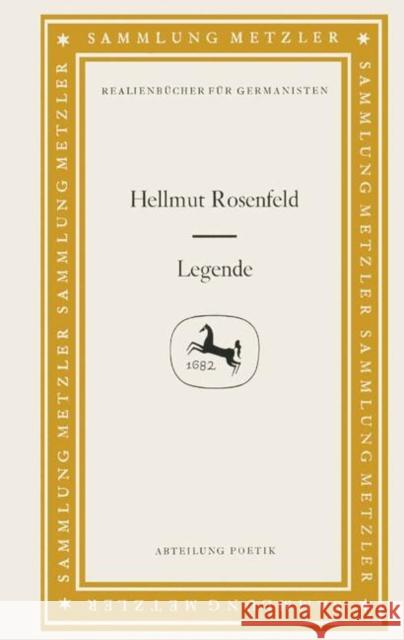 Legende Hellmut Rosenfeld 9783476991881